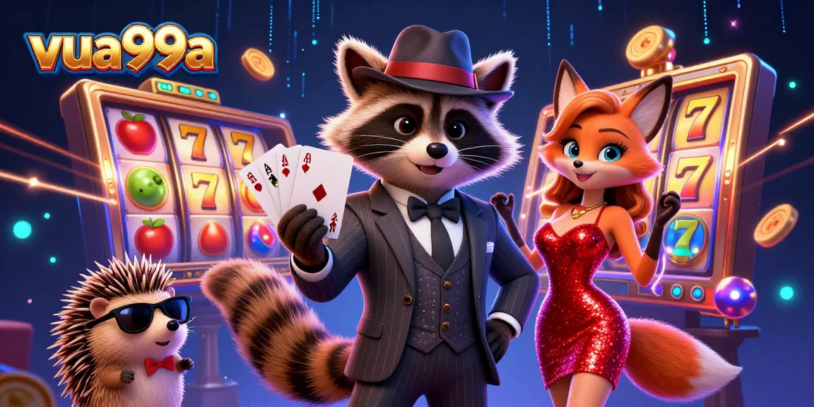 Join the fun at vua99a with a suave raccoon, stylish fox, and dynamic slot action!