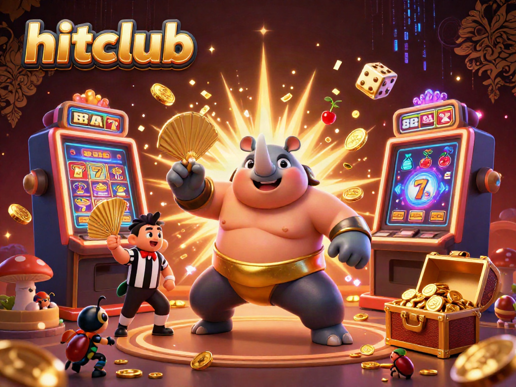 Experience the thrilling excitement of hitclub with the beetle sumo champion stomping coins and a jackpot explosion.